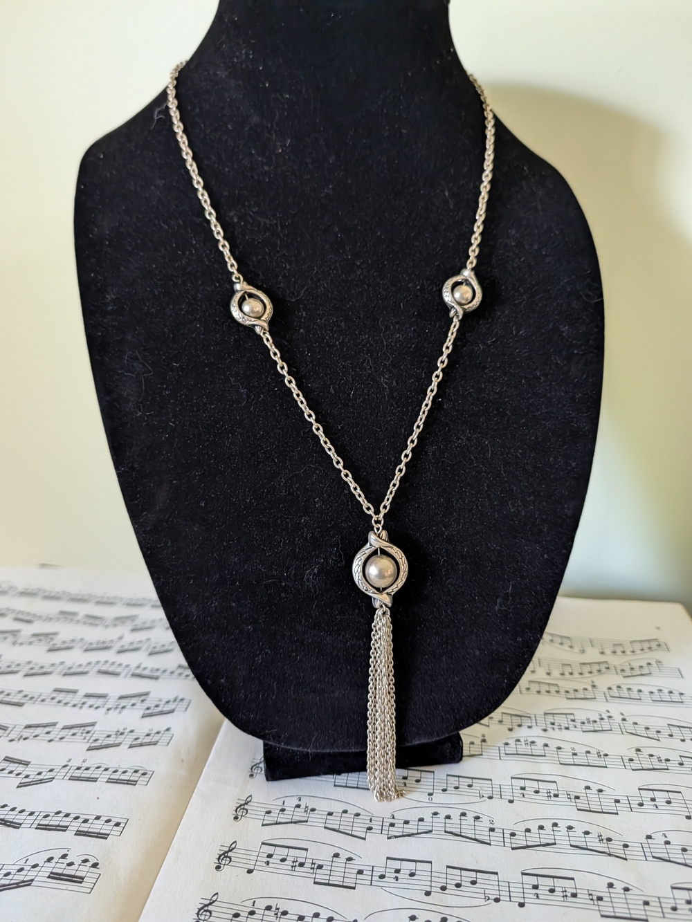 Silver Pearl-Accent Tassel Necklace - Women's Jewelry